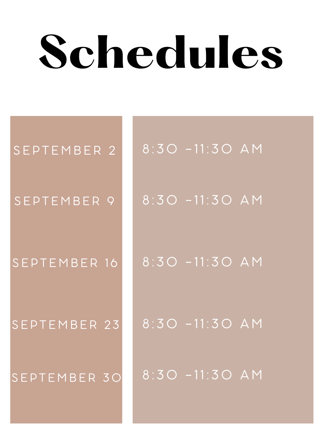 Psychological Schedule